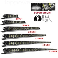 14 22 32 42" 52" LED Light Bar Spot Flood Fog Lamp Driving Truck SUV Offroad 4WD