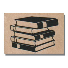 NEW Stack Of Books, Mounted Rubber Stamp, School,Book,Read,Teacher,Mixed Media