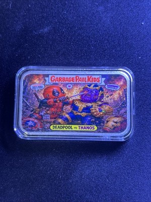 GarbagePail Kids Deadpool Vs Thanos 1oz Silver Bar .999 Only 10 Exist!