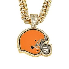 Baltimore Ravens GEM NECKLACE Gold/Silver Bling Hip Hop Pendant & 20" Chain