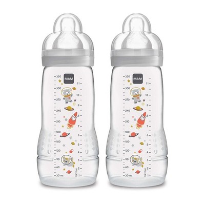 Easy Active Baby Bottles 11oz, Fast Flow Skinsoft Silicone Nipple with Wide N...