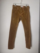 Cabi Womens Pants 6 Gold Corduroy Button Fly Skinny Mid Rise