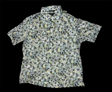 Geometric Pattern Short Sleeve Button-Up Shirt Bandini Mens Size XXL