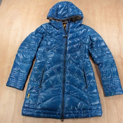 LOLe packable lightweight blue hooded down parka coat sz XS / 2 - 4 designer y2k