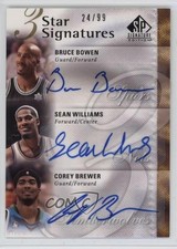 2009 SP Signature Edition 24/99 Bruce Bowen Sean Williams Corey Brewer Auto 06bg