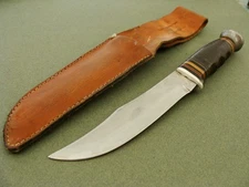 VINTAGE KINFOLKS USA 368 FIXED BLADE HUNTING BOWIE KNIFE&SHEATH SET KNIVES TOOLS