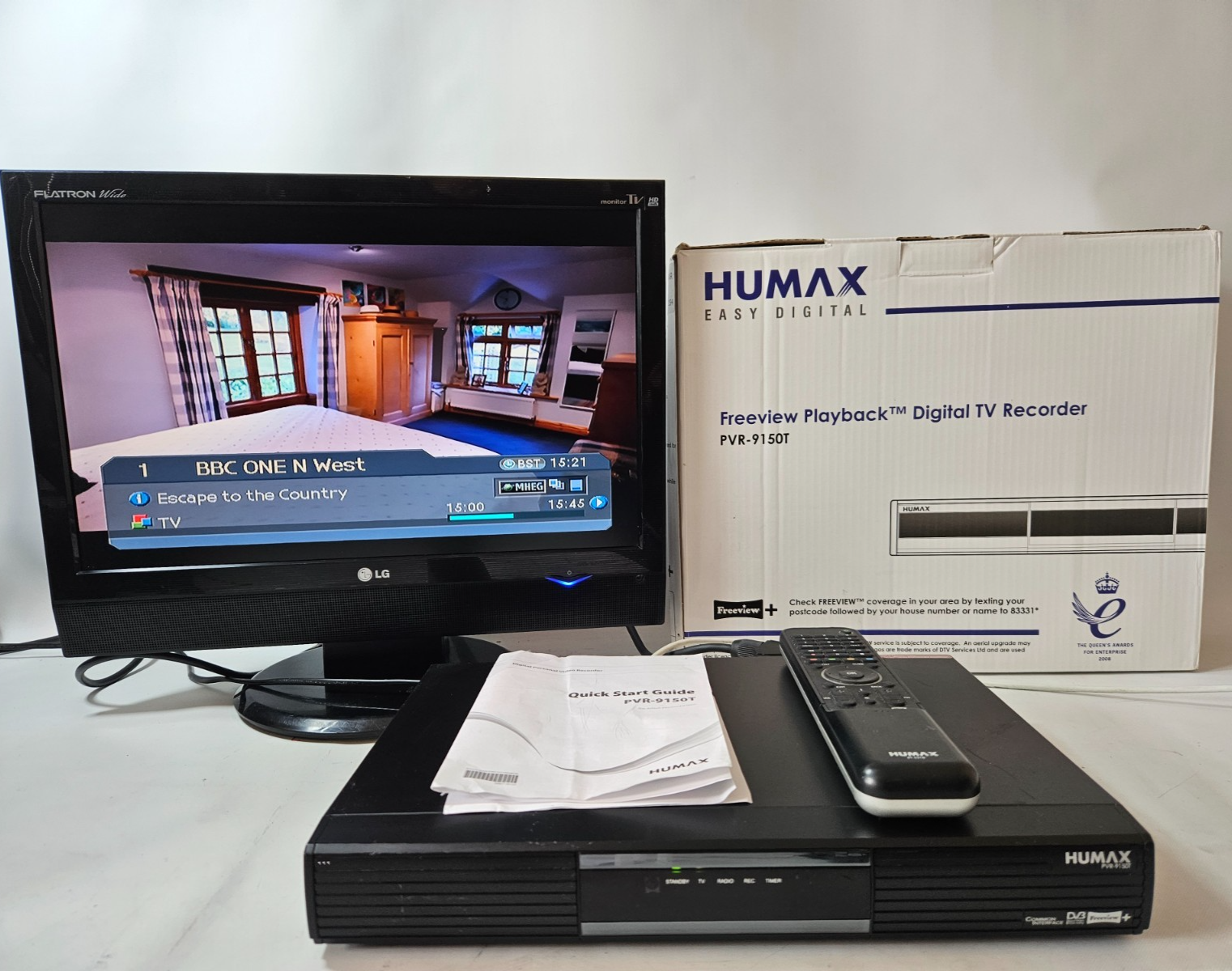 Humax PVR-9150T Digital TV Freeview Recorder, 160GB HDD, SCART, with Remote, VGC