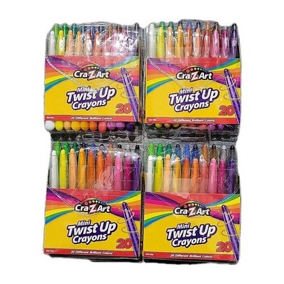 Lot of 4 Cra-Z-Art Non-Toxic Mini Twist Up Crayons 20 In Each Pack
