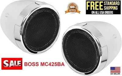 Boss Audio MC425BA Motorcycle Bluetooth Speaker/Amplifier Sound System 3" Chrome
