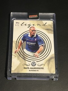 1/1 Paul Gascoigne Rangers Topps Pearl Gold Legend Card