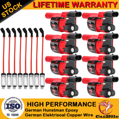 8 Pack D514A Ignition Coils & WIRES FOR 07-16 Chevy GMC LS2 LS3 LS4 LS7 ENGINES
