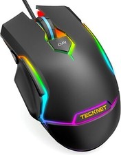 Wired PC Gaming Mouse, RGB Backlit Ergonomic for Laptop