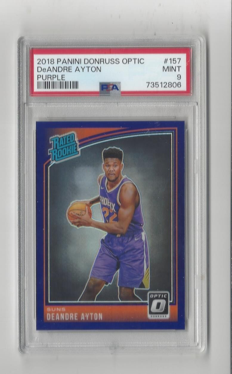 2018-19 Donruss Optic Purple #157 DeAndre Ayton Rookie RC Suns - PSA 9