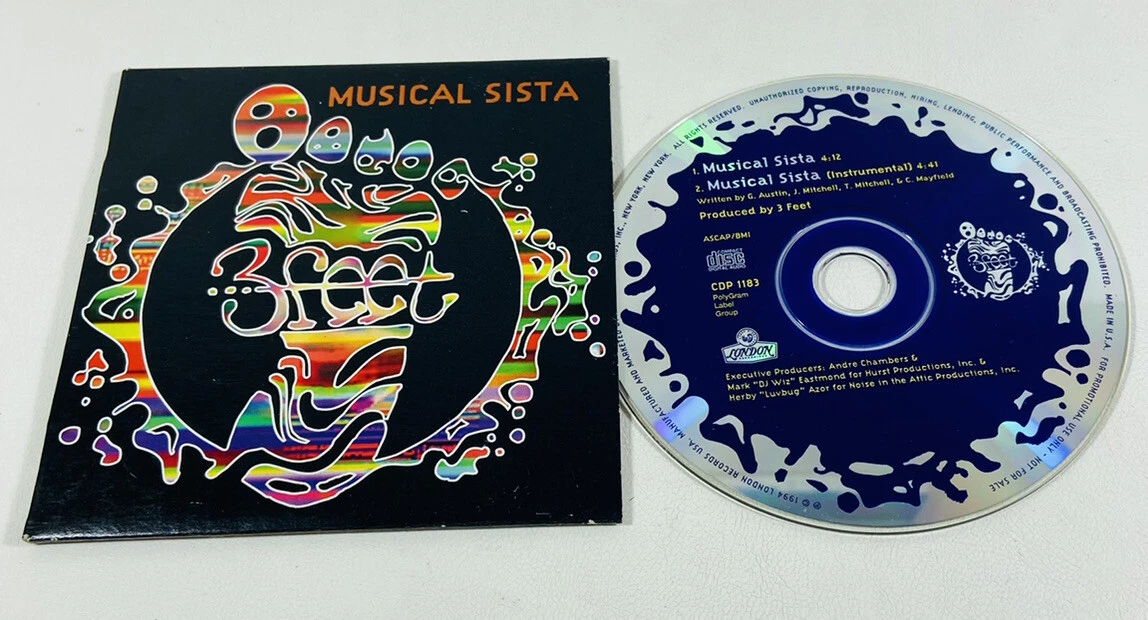 Musical Sista - 3 Feet 2 Track PROMO CD Single Radio DJ CD single 3feet 1994 R3