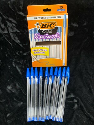 Bic Cristal Blue Xtra Smooth and reliable Pen 1 -10 ct. 10 pens total