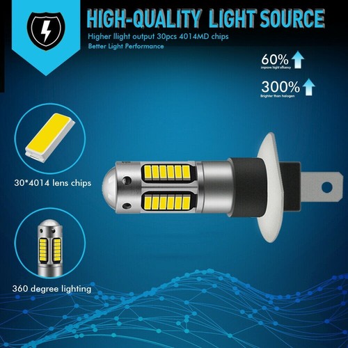 1Pair H1 LED Fog Light Lamp Headlight Kit High Beam Bulbs HID-6000K Xenon White - Picture 20 of 21