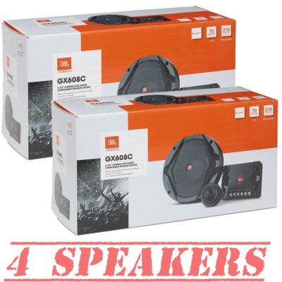 2 Pair (Qty 4) of JBL GX608CAM 6.5'' 210 Watt 2-Way Component Car Audio Speakers