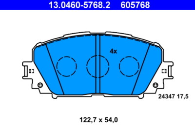 ATE 13.0460-5768.2 brake pad set, disc brake for Toyota