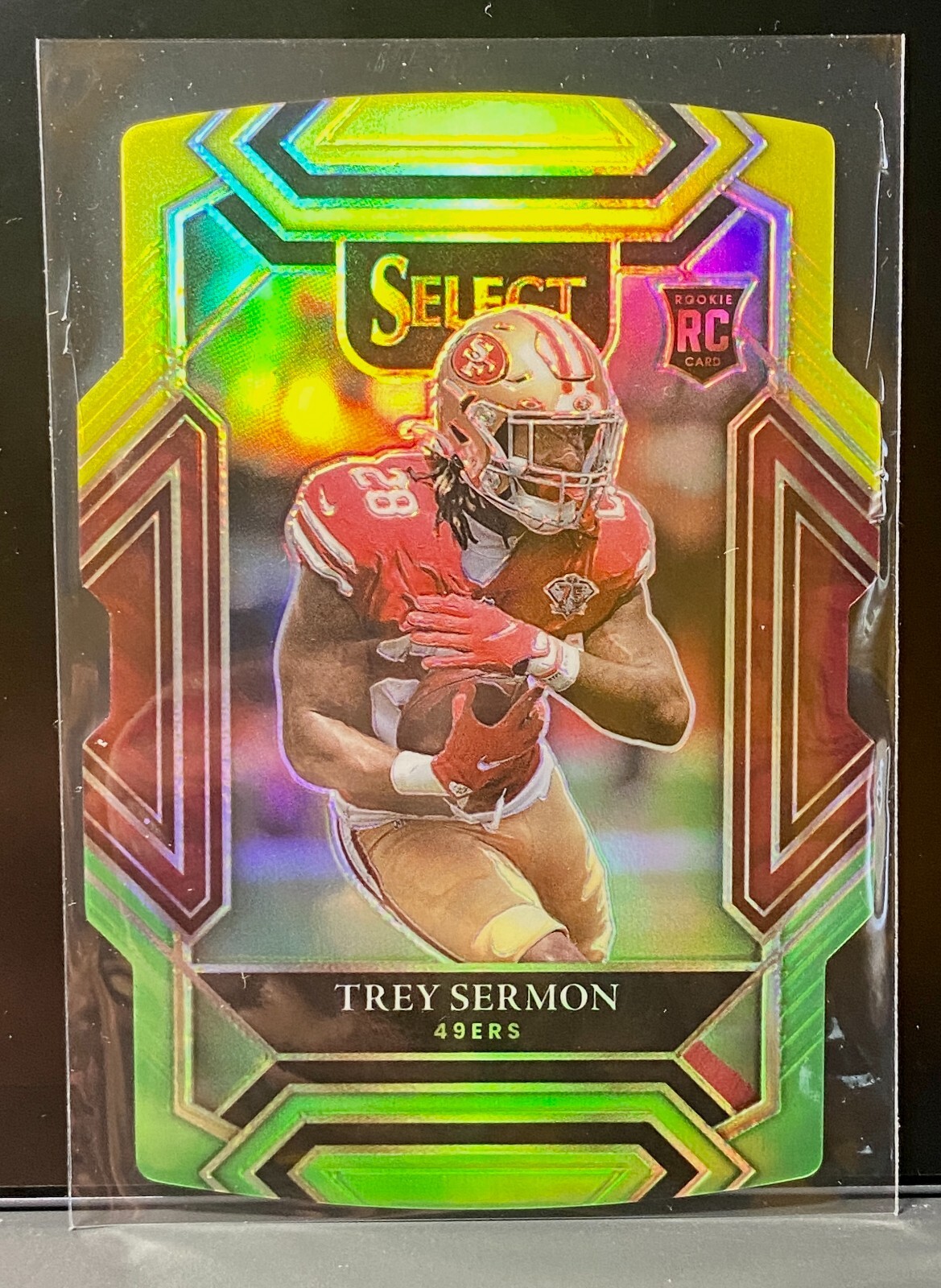 Trey Sermon 2021 Panini NFL Select Yellow & Green Prizm Club Level Die Cut 🔥📈