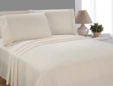 Mainstays Microfiber Sheet Set, Queen, Fresh Ivory, 4 Piece Elegant Bedding