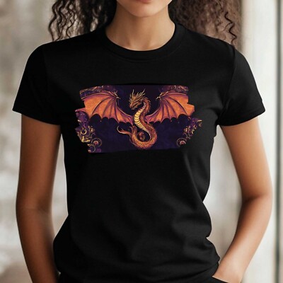 T-Shirt Frauen Gothic Drache Motiv Baumwolle Größe XS bis 3XL