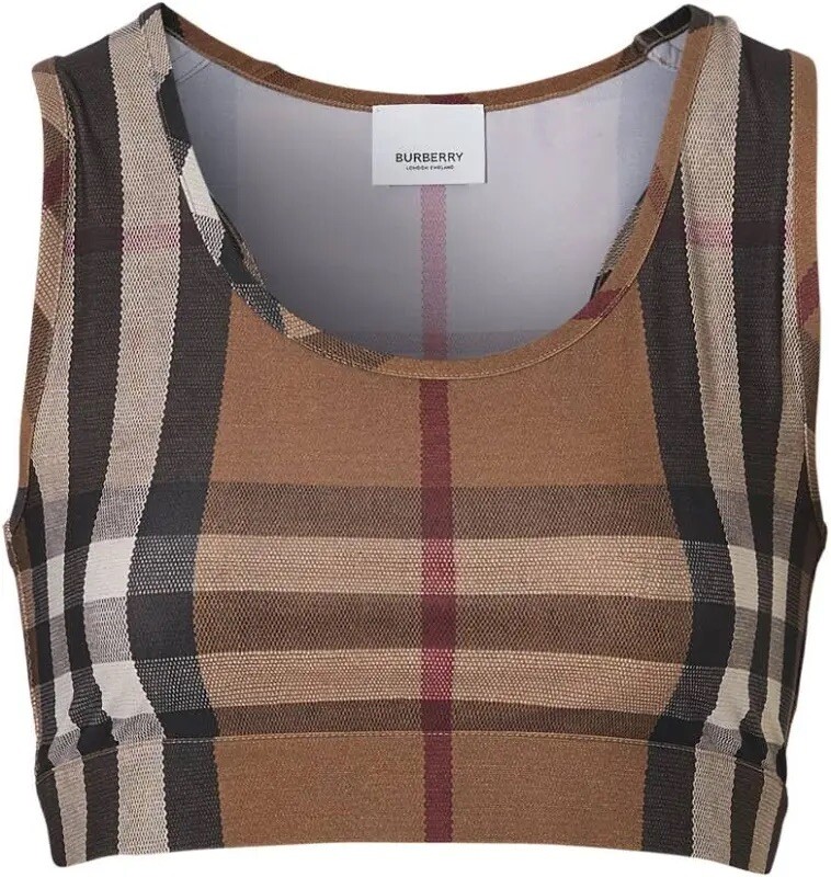 Burberry Check Stretch Jersey Crop Top Small