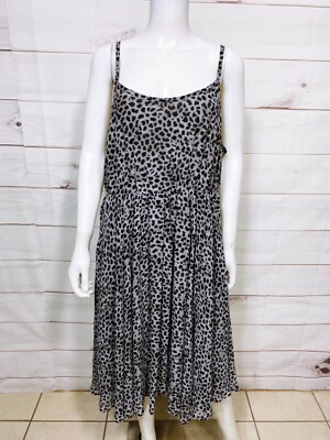 Torrid Womens Dress Size 2 Gray Animal Print w/Straps Lined Pockets Sleeveless