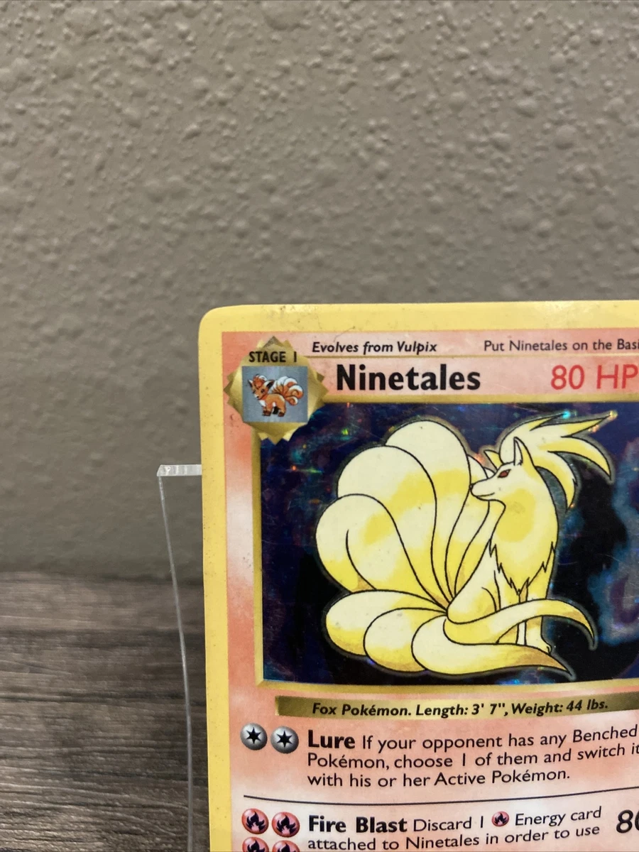 Pokmon TCG Ninetales Base Set 12/102 Holo Shadowless Holo Rare