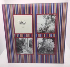 Glass With Colorful Stripes Frame Holds 4 3x3 Photos Pictures