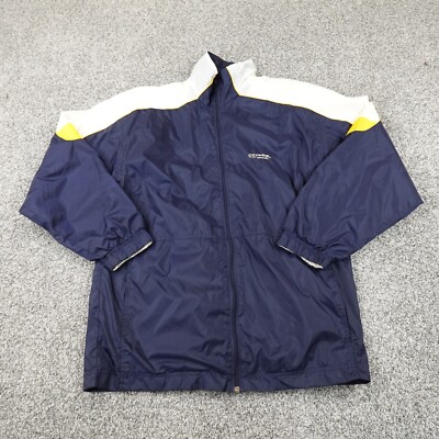 VTG Rawlings Jacket Mens M Blue Lined Zip Warmup Track Windbreaker Coat 90s Y2K