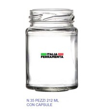 N.35  PEZZI VASETTO BOCCACCIO BARATTOLO VETRO 212 ML PER CONSERVE CON CAPSULA