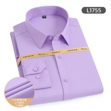 Men's Dress Shirts Long Sleeves Formal Business Bamboo Casual Shirts 17 Colors