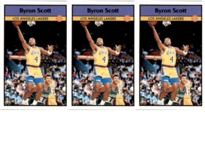 (3) 1992 Panini Stickers #35 Byron Scott Los Angeles Lakers Card Lot