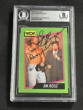 JIM ROSS & LEX LUGER 1991 IMPEL WCW SIGNED AUTOGRAPHED CARD BAS AUTHENTIC