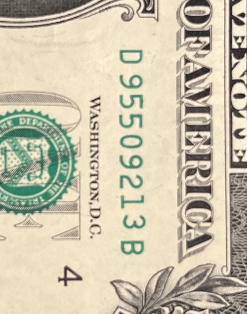 Lucky 13 Odometer Serial Number $1 Dollar Bill - Image 4 of 4