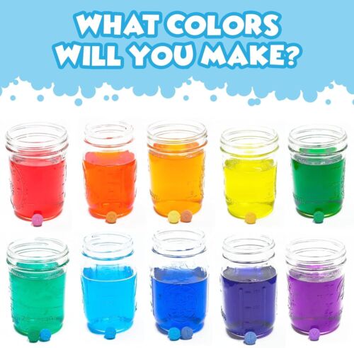 Bath Colour Fizzies 150 Count Nontoxic Fragrance-Free Fizzy Tablets for Kids Bat - Picture 8 of 9