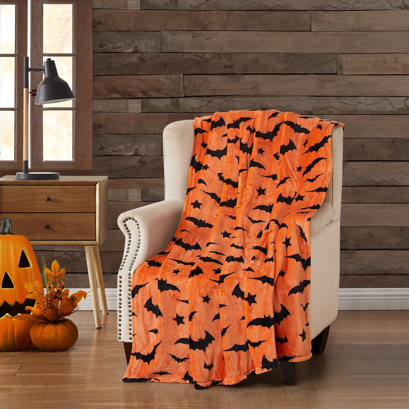 Halloween Nightwings Printed Flannel Throw 50