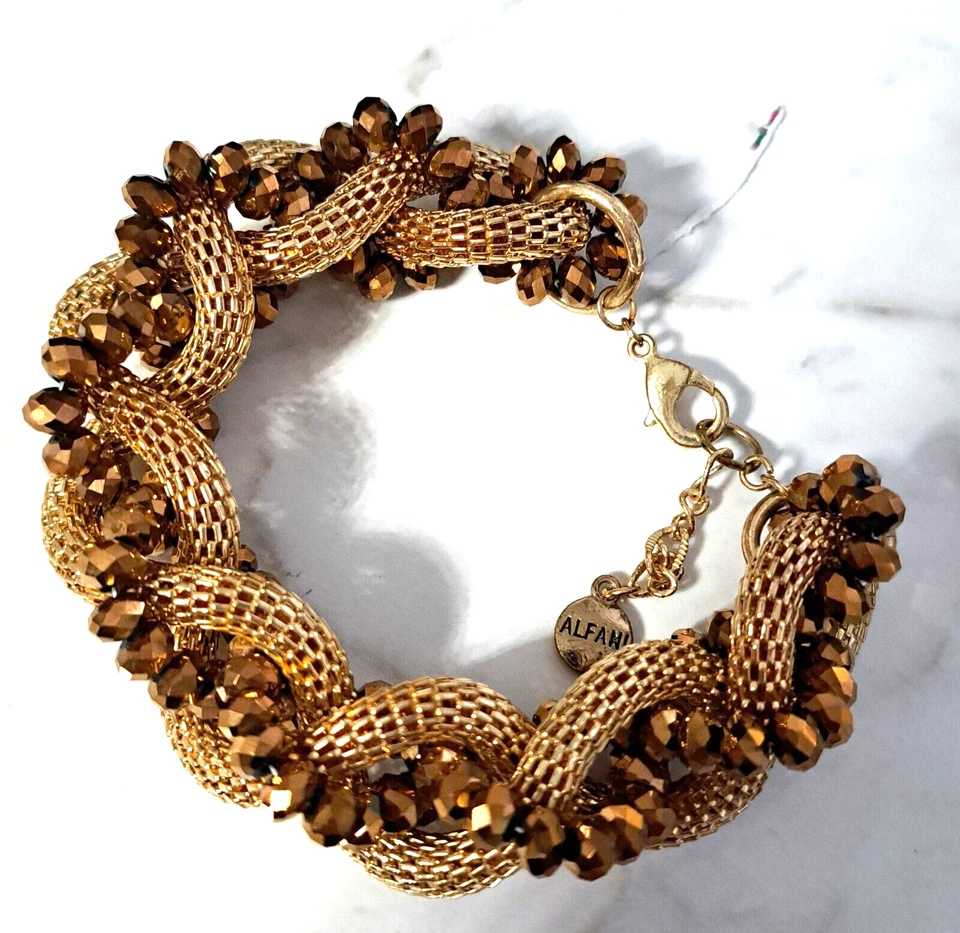 Pulsera gruesa Alfani dorado de 8,5" con extensión de 1,5" Foto 4 de 4