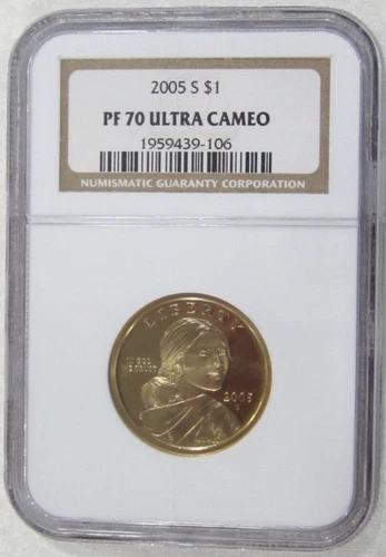 2005 S Proof Sacagawea Dollar - NGC PF 70 Ultra Cameo (9-106) Guide $50