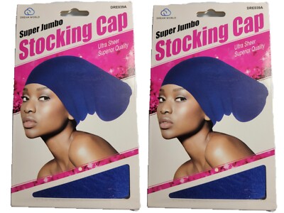 2 PCS) Super Jumbo Stocking Cap Wear sleep Rasta Hat Tam Dreads