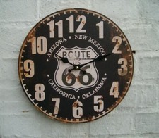 Wanduhr Küchenuhr route 66 america USA 28 cm shabby-chic-style Quarzlaufwerk
