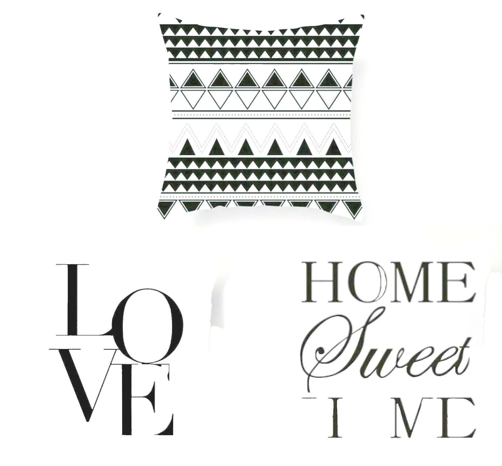 Black Abstract 100% Cotton Home Décor Pillows