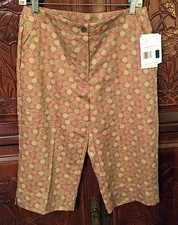 NWT Liz Claiborne Lizsports 100 Cotton Cropped Capri Pants P10 RT 55