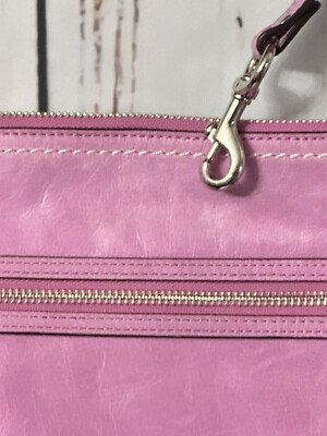 Coach Pink Poppy Leather Hippie Bag - No. L1294-22421 Gray Satin