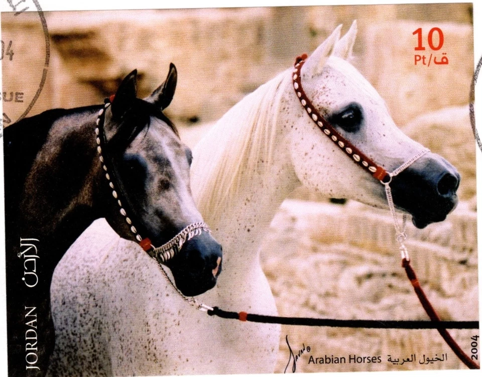 JORDAN 2004 TWO BEAUTIFUL FIRST DAY COVERS ARABIAN HORSES FIVE STAMPS & SHEET - Image 3 of 4