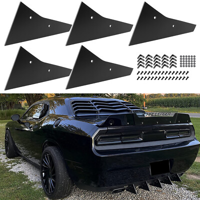 5pcs Rear Bumper Lip Diffuser Shark Fins Set For Dodge Challenger 2009-2014