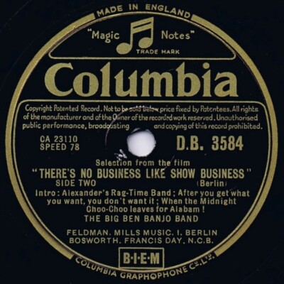 BIG BEN BANJO BAND   There s No Business Like Show Business SIDE 1 / SIDE 2 (78)