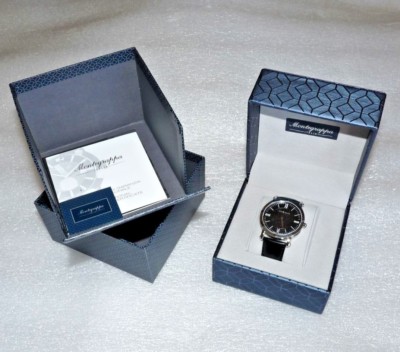 MONTEGRAPPA IDNMWAIC NEROUNO NERO UNO SLIM WATCH INOX QUARTZ BLACK MSRP $750 NEW
