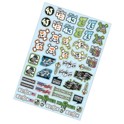 Decal Sheet for 1:10 scale RC car or truck -theme Ken Block