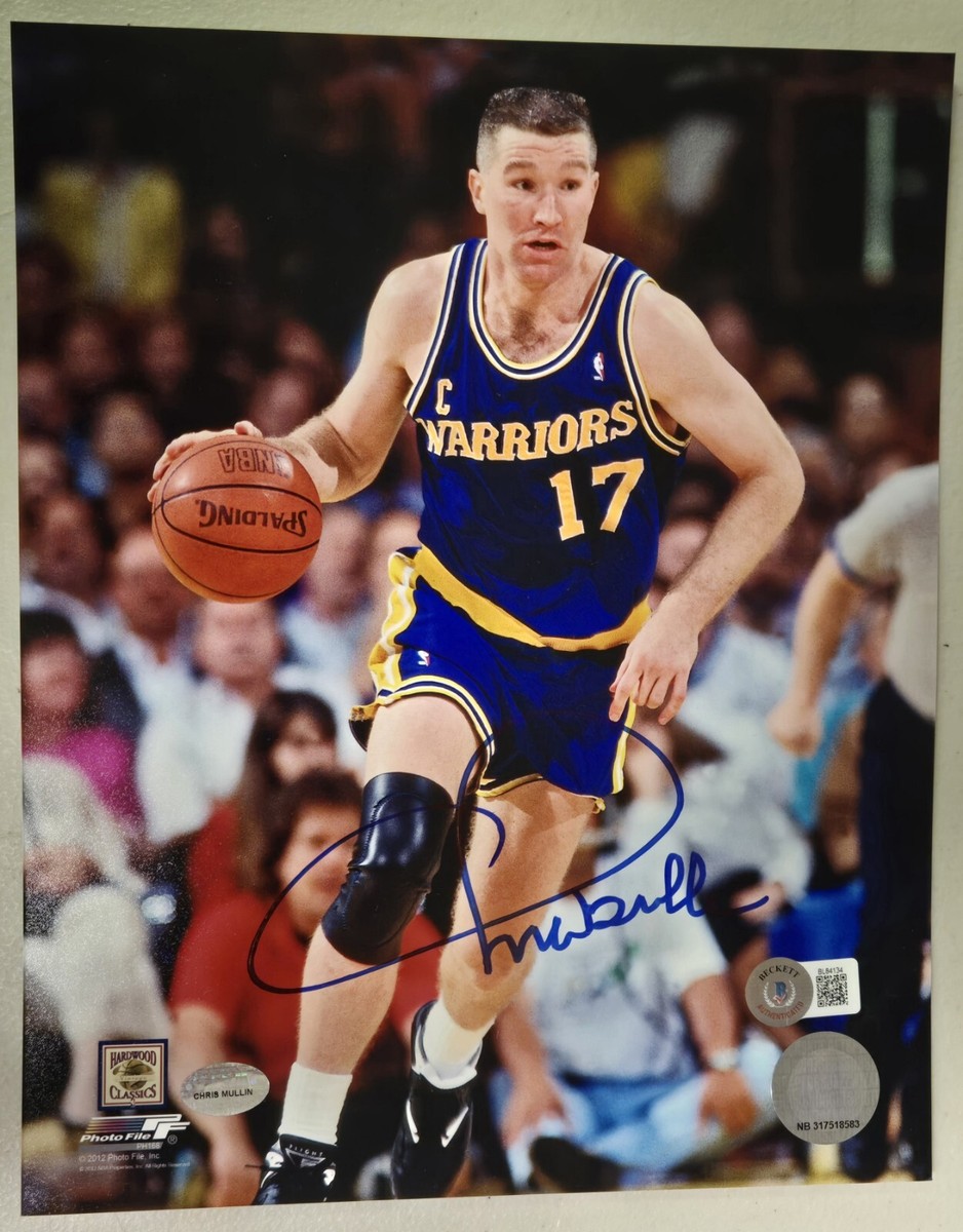 Chris Mullin Signed Golden State Warriors Basketball 8x10 Photo 
